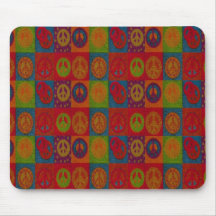 Wild Peace Signs ~Mousepad/ Retro Abstract Modern