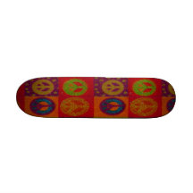 Wild Peace Signs ~ Skateboard Retro