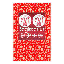 Wild Red : Zodiac Sagittarius Symbol Stationery Design