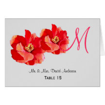 Wild Roses Monogram Wedding Place Card