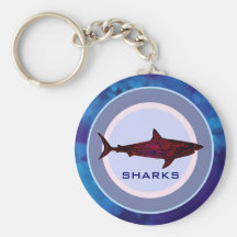 wild shark fish keychain