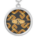 Wild Tiger Celtic Weave Monogram Custom Necklace