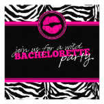 Wild Zebra Fun Bachelorette Party Invitation
