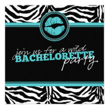 Wild Zebra Fun Bachelorette Party Invitation