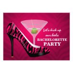 Wild Zebra High Heel Shoes Bachelorette Party Personalized Invitation