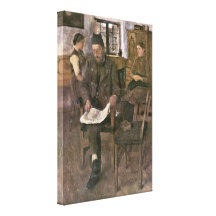 Wilhelm Maria Hubertus Leibl - The newspaper Gallery Wrapped Canvas