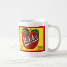 Wilko Brand Apples Vintage Label Mugs