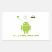 Will Code For Food (Android Software Developer) Rectangular Sticker