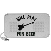 Will play the electric guitar for beer designs mini speaker