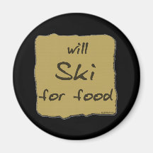 Will Ski For Food Magnets
