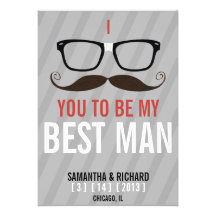 Will you be my Best Man Geek Glasses invite