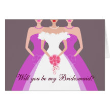 Will you be my Bridesmaid? Bridal Party (purple) Card