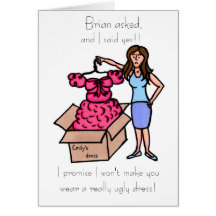will you be my bridesmaid (brunette) greeting card