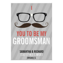 Will you be my Groomsman Geek Glasses invite