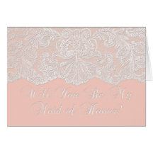 will you be my maid of honour? coral cards