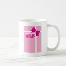Will you be my maid of honour? pink bows mugs