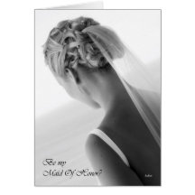 Will you be my maid of honour? wedding card