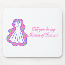 Will You Be My Matron Of Honour (Dress) Mousepads