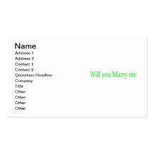 Will you marry me business cards