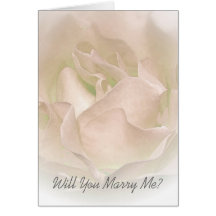 Will You Marry Me Card Ivory Rose