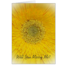 Will You Marry Me Card Yellow Gerbera