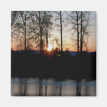 Willamette River at Sunset MAGNET