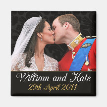 William and Kate the Royal Wedding Kiss Fridge Magnets
