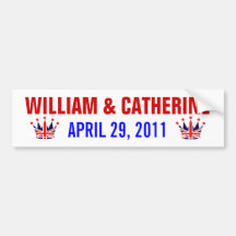 William & Catherine Royal Wedding Bumper Stickers
