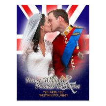 William & Kate Royal Wedding Kiss Postcard