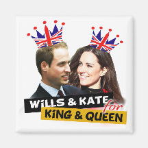 Wills & Kate for King & Queen Royal Wedding Magnet