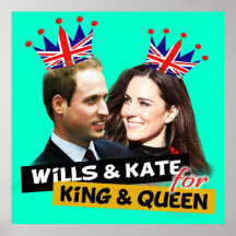 Wills & Kate for King & Queen Royal Wedding Poster