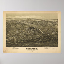Wilmerding Pennsylvania 1897 Antique Panoramic Map Posters