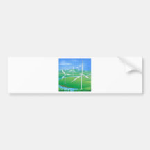 Wind power energy illustration bumper sticker