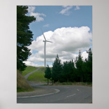 Wind turbines in countryside posters