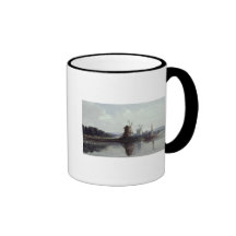 Windmills by a River, 19th century Mug