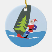 Windsurfing Santa Ornament