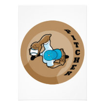 windup pitcher overhead view graphic personalized invite