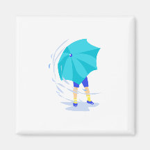 Windy Rain Storm Refrigerator Magnets