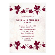 Wine and Cheese Party Invitations