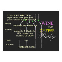 Wine and Cheese Party Personalised Announcements