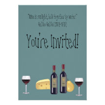 Wine and Cheese Party+Quote Personalized Announcement