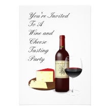 Wine and Cheese Tasting Party Custom Invitation l