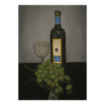 Wine and grapes invitation