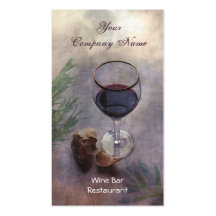 Wine bar catering business card
