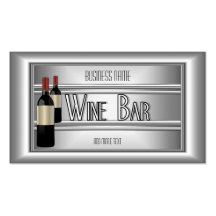 Wine Bar Deco Metal Chrome Black White Silver 2 Business Card