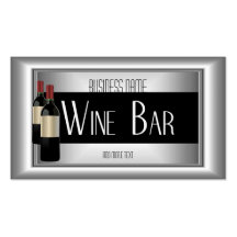 Wine Bar Deco Metal Chrome Black White Silver Business Card