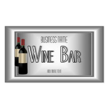 Wine Bar Deco Metal Chrome Black White Silver Business Card