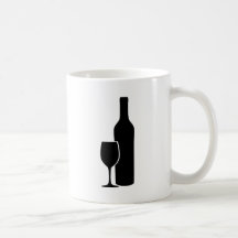 wine bottle and glass vintner icon coffee mug