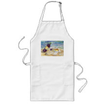 Wine Bottle and Glasses on the Beach Apron