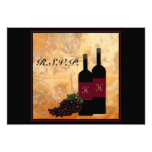 Wine Bottles RSVP reply Personalised Invites